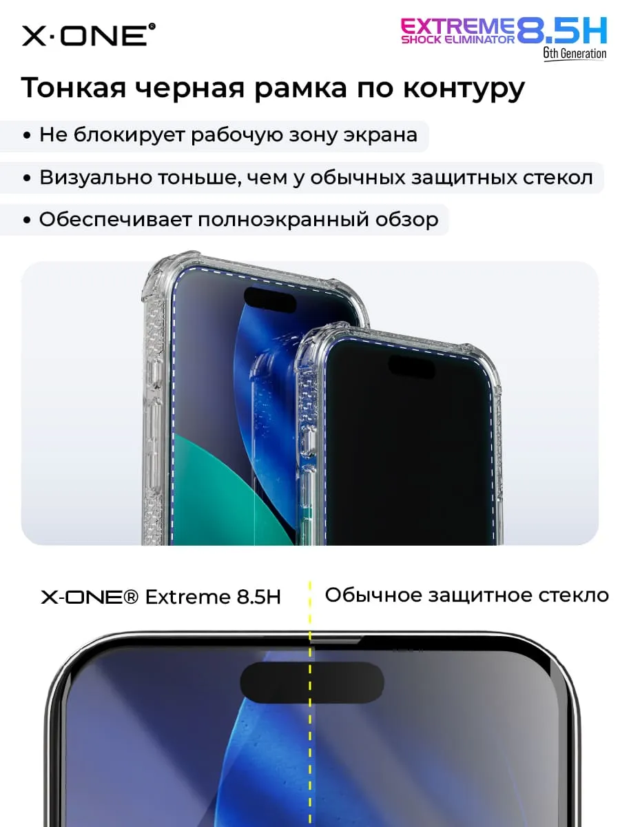 Бронепленка iPhone 17 Air X-ONE Extreme Shock Eliminator 6rd-generation с установочным аппликатором