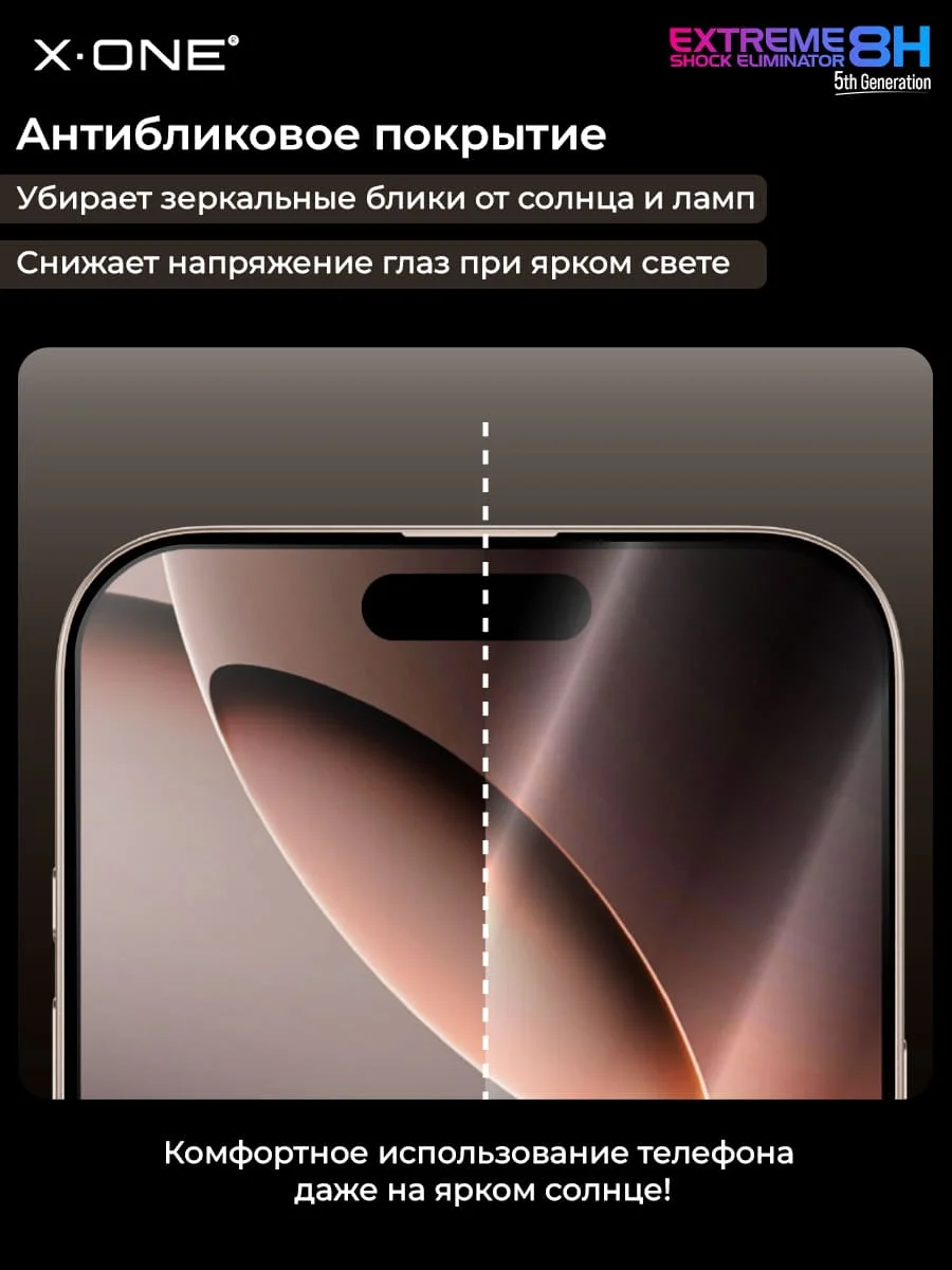 Бронепленка iPhone 17 Pro Max/16 Pro Max X-ONE Extreme Shock Eliminator 5th-generation с установочным аппликатором (матовая)