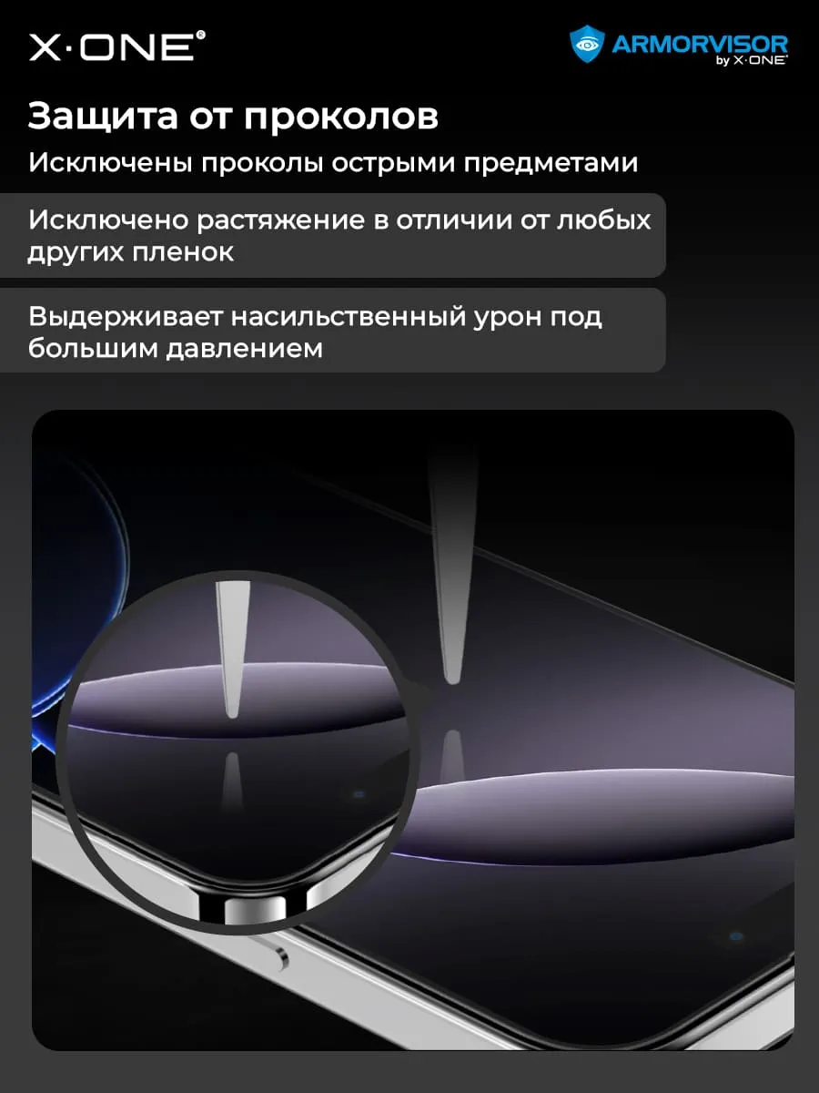 Бронепленка iPhone 12/12 Pro X-ONE Armorvisor 4rd-generation / фильтрация УФ излучения / защита зрения