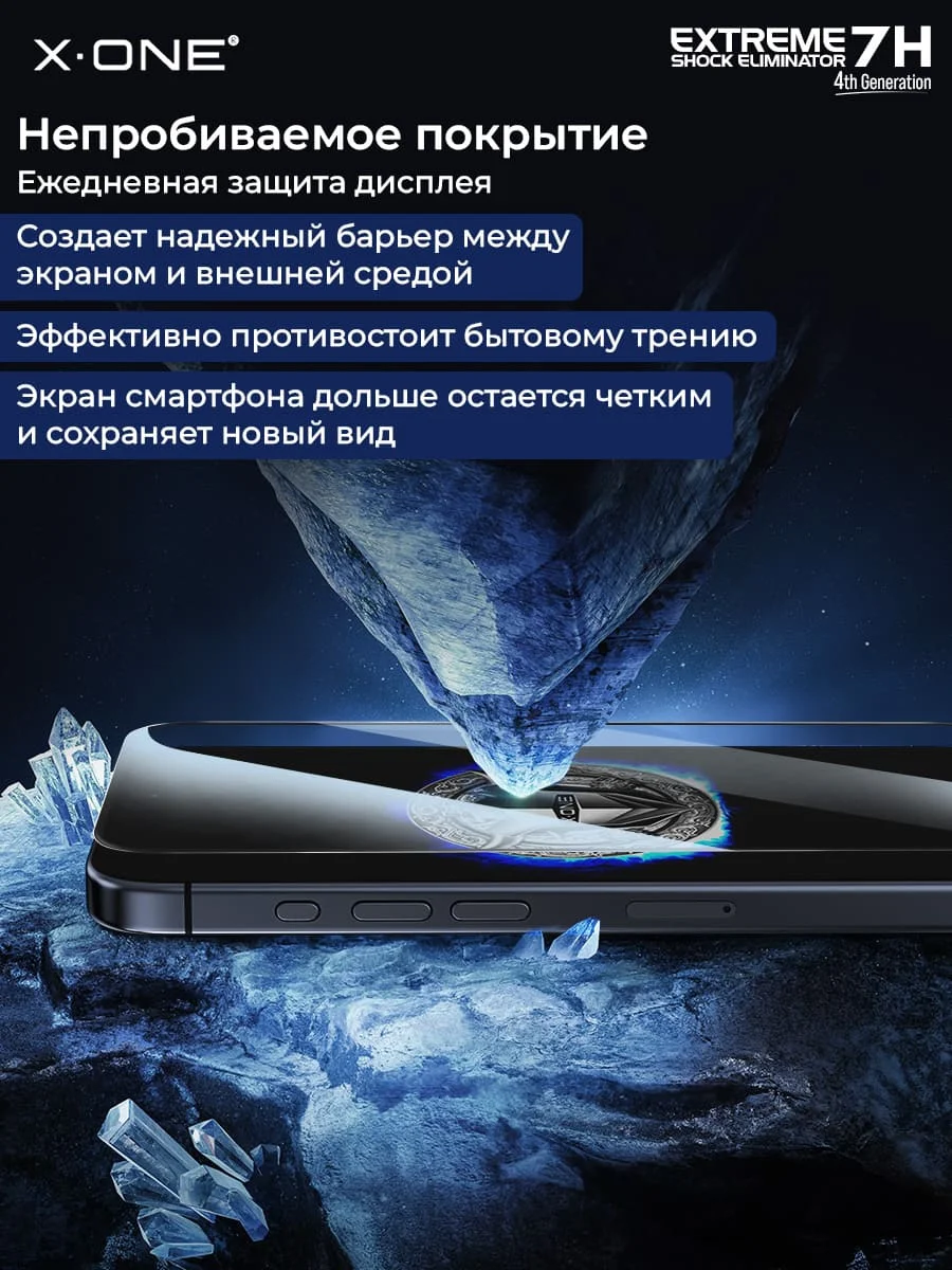 Бронепленка iPhone 7+/8+ X-ONE Extreme Shock Eliminator 4rd-generation (черный экран)