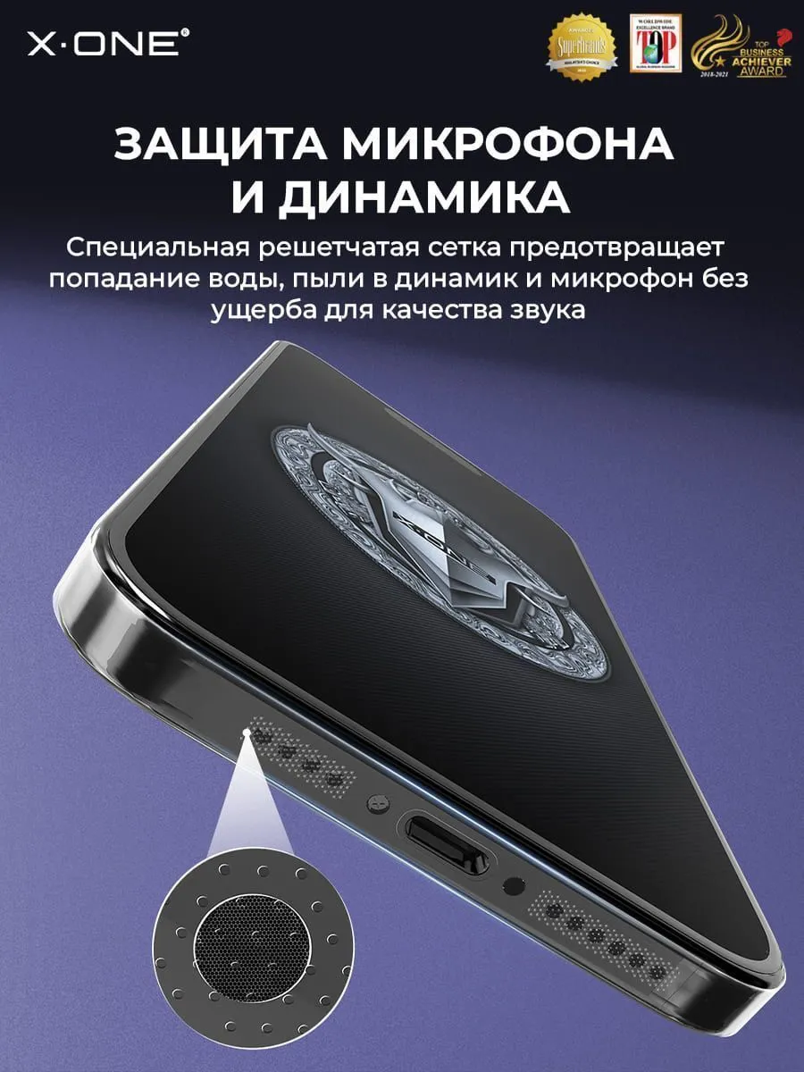 Полимерная защитная пленка iPhone 13 Pro Max X-ONE Frame Protector / защита хромированных торцов корпуса и динамиков