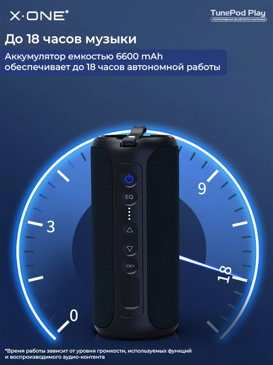 Портативная Bluetooth колонка X-ONE TunePod Play - черный