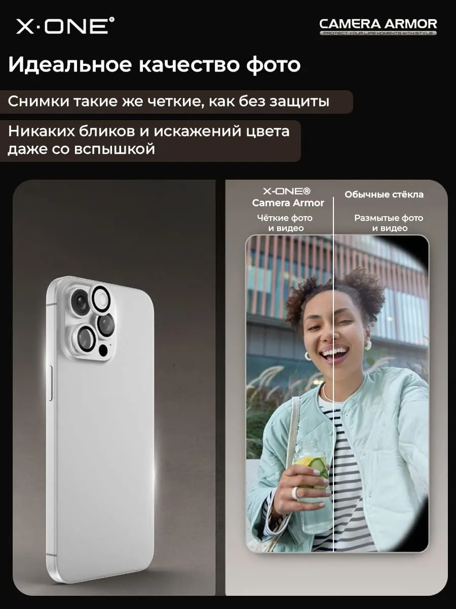 Сапфировое стекло на камеру iPhone 14 Pro/14 Pro Max X-ONE Camera Armor - цвет Violet / линзы / авиа-алюминиевый корпус