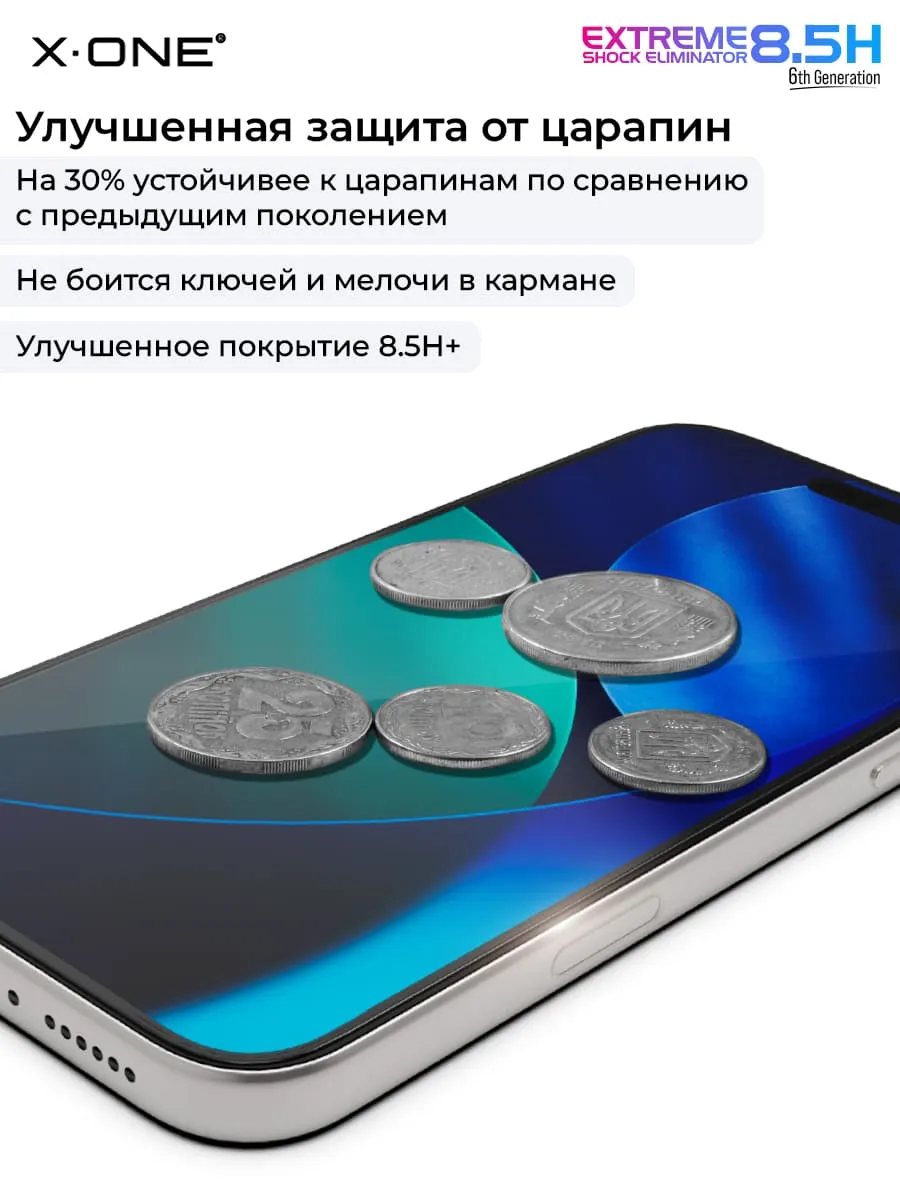 Бронепленка iPhone 17 Air X-ONE Extreme Shock Eliminator 6rd-generation с установочным аппликатором