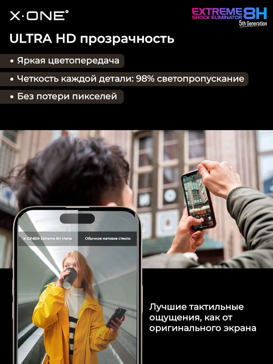 Бронепленка iPhone 17 Pro Max/16 Pro Max X-ONE Extreme Shock Eliminator 5th-generation с установочным аппликатором (матовая)