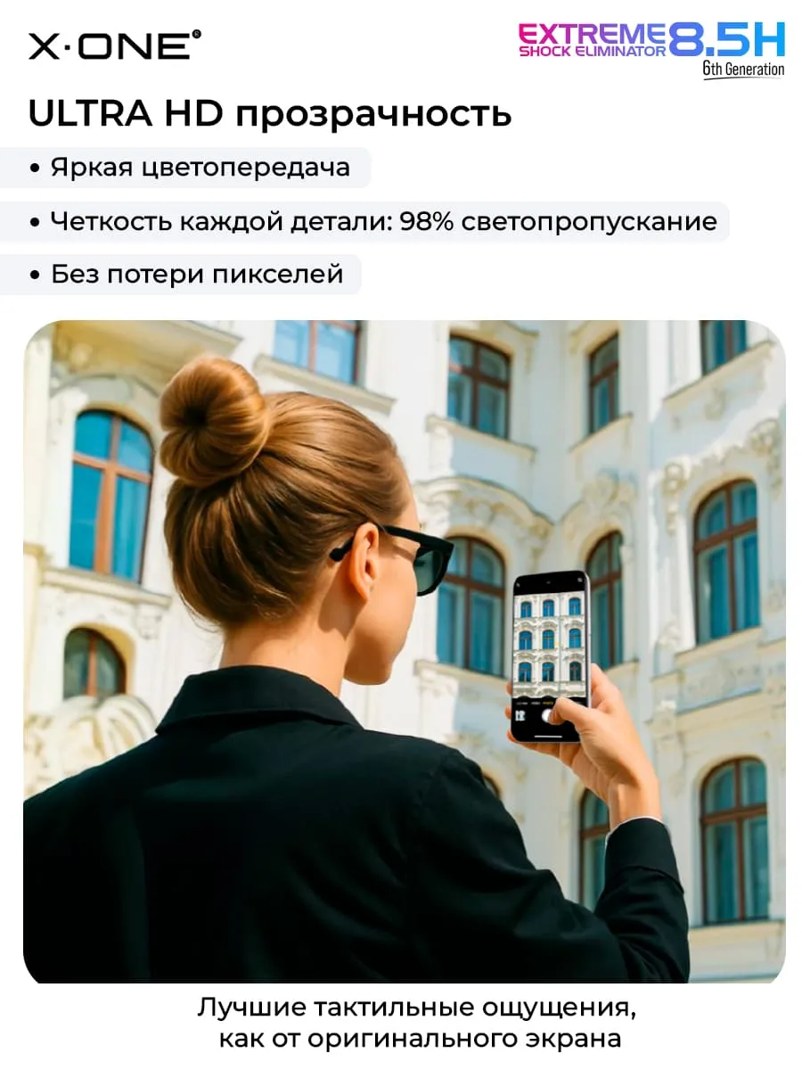 Бронепленка iPhone 16/15 X-ONE Extreme Shock Eliminator 6rd-generation с установочным аппликатором