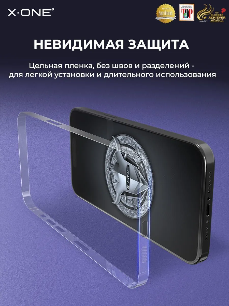 Полимерная защитная пленка iPhone 14 X-ONE Frame Protector / защита хромированных торцов корпуса и динамиков