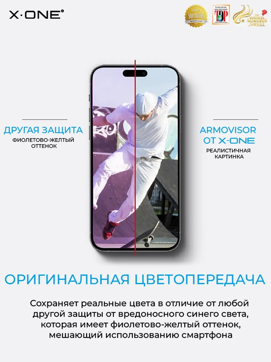 Бронепленка Samsung Galaxy S24 Ultra X-ONE Armorvisor 4rd-generation / фильтрация УФ излучения / защита зрения