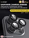 Сапфировое стекло на камеру iPhone 16 Pro/16 Pro Max X-ONE Camera Armor - цвет Black / линзы / авиа-алюминиевый корпус