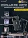 Чехол iPhone 15 Pro Max X-ONE DropGuard PRO Glitter - блестящий текстурированный-прозрачный корпус пепельного оттенка
