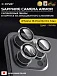 Сапфировое стекло на камеру iPhone 16 Pro/16 Pro Max X-ONE Camera Armor - цвет White / линзы / авиа-алюминиевый корпус