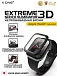 Непробиваемая бронепленка на часы Apple Watch 44 мм X-ONE Extreme Shock Eliminator 3D / черная рамка / с установочным аппликатором