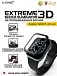 Непробиваемая бронепленка на часы Apple Watch 45 мм X-ONE Extreme Shock Eliminator 3D / черная рамка / с установочным аппликатором