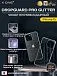 Чехол iPhone 15 X-ONE DropGuard PRO Glitter - блестящий текстурированный-прозрачный корпус пепельного оттенка