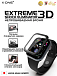 Непробиваемая бронепленка на часы Apple Watch 38 мм X-ONE Extreme Shock Eliminator 3D / черная рамка / с установочным аппликатором